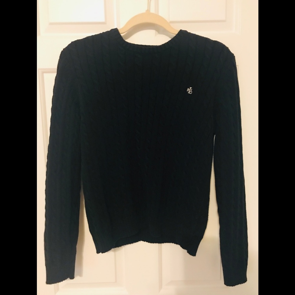 Ralph Lauren Black Cable Knit Sweater